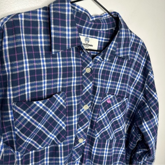 Swanndri 1/4 Button Flannel Barn Cotton Check Work Shirt Womens 16 - Picture 5 of 11